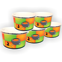 Бумажные контейнеры для супа с пластиковыми крышками