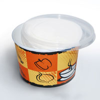 Бумажные контейнеры для супа с пластиковыми крышками